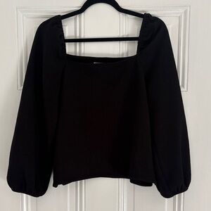 Madewell Black Square Neck Blouse